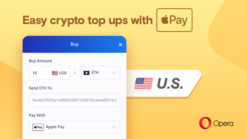 The Opera browser allows you to quickly and easy buy Cryptocurrency - from today available for USA